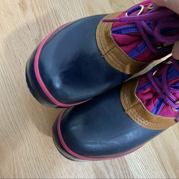 Lands End Duck Boots Pink Purple Leather 7 Women’s - Picture 9 of 9